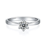 6 Prongs 0.5Carat Round Moissanite Engagement Ring